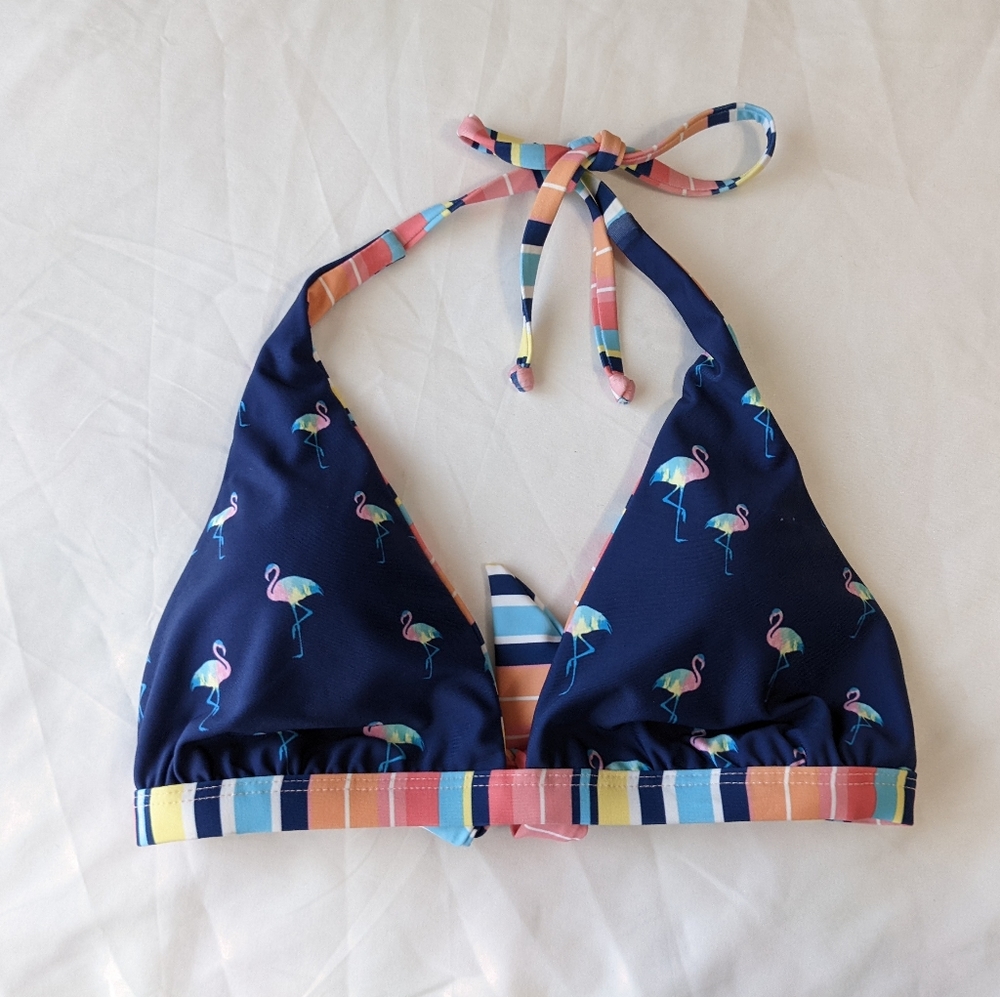 Splendid Flamingo Print Bikini Top Small